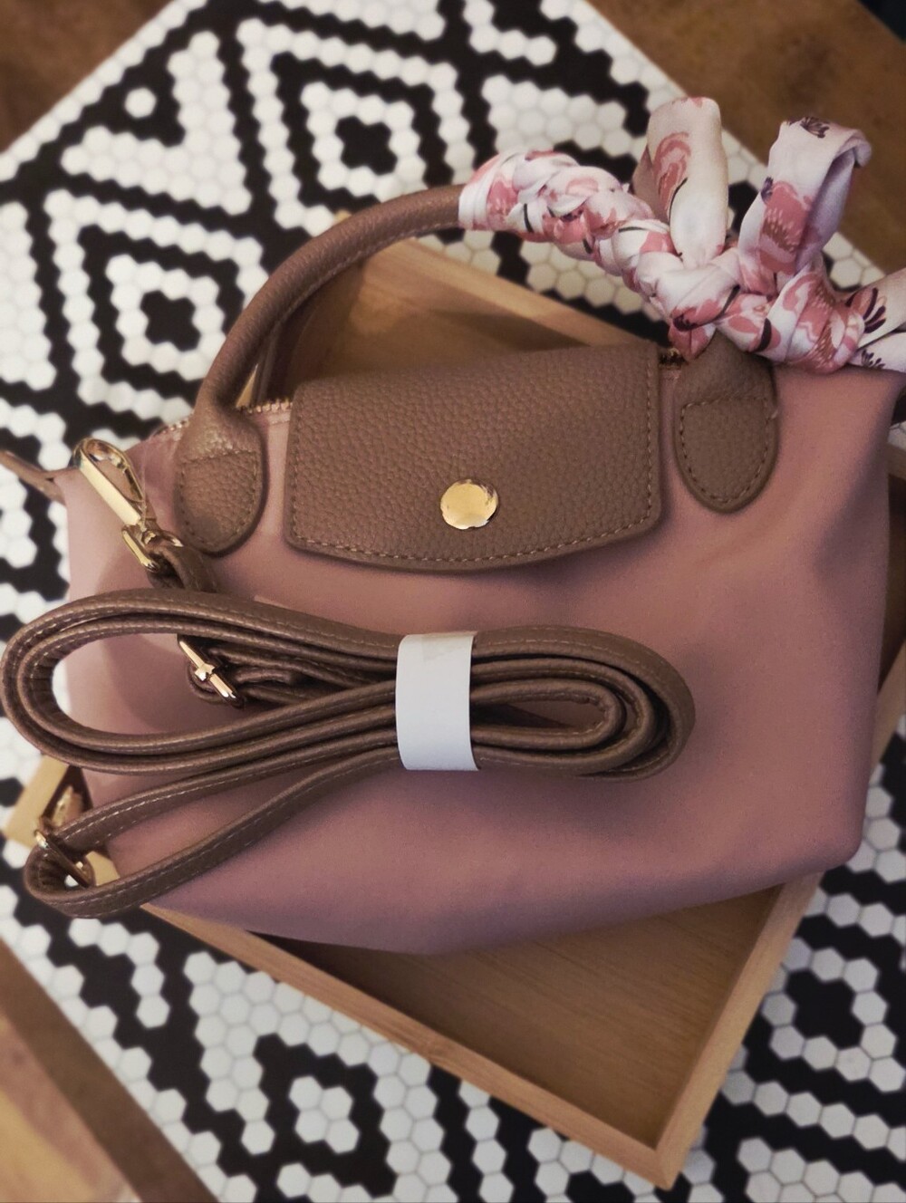 Pink Clutch With Crossbody Strap